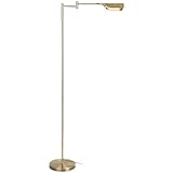 Brightech Leaf Pharmacy LED Reading Lamp, Dimmable Floor Lamp with Easy Rotation over Chair or Desk for Living Rooms & Offices, Adjustable Standing Tall Lamp, For Sewing & Crafts, Antique Brass (Gold)