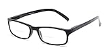 Readers.com Reading Glasses: The Vancouver Bifocal Reader, Plastic Rectangle Style for Men and Women - Black, 2.75