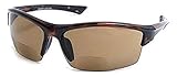 Pink Ribbon Shades, Inc. Bifocal Safety Sport Wrap Reading Sunglasses Readers for Men and Women 8378 (Tortoise, 2.50)