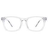 TIJN Blue Light Blocking Glasses for Women Men Clear Frame Square Nerd Eyeglasses Anti Blue Ray Computer Screen Glasses