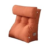 SZDL Bed Wedge Backrest Reading Pillow Bolster Daybed Sofa Bed Office Chair Rest Cushion Throw Pillow Adjustable Back Wedge Cushion Pillow (Color : Orange, Size : 55x30x60cm)