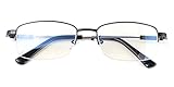 WELMEE Alsenor Progressive Multifocal Computer Reading Glasses Blue Light Blocking Reader Glasses Frame For Men And Women (Black, 1.5 x)