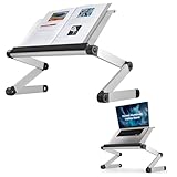 Uncaged Ergonomics Adjustable Book Holder, Tablet & Laptop Stand, Aluminum Portable Reading Stand for Textbooks & Cookbooks, Recipe Holder for Kitchen Counter, Silver