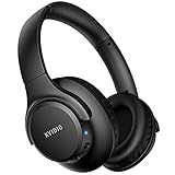 KVIDIO Bluetooth Headphones Over Ear, 65 Hours Playtime Wireless Headphones with Microphone, Foldable Lightweight Headset with Deep Bass, HiFi Stereo Sound Low Latency for Travel Work Cellphone