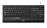 Logitech Illuminated Ultrathin Keyboard K740 with Laser-Etched Backlit Keyboard and Soft-Touch Palm Rest - Black
