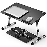 [Large Size] Besign Adjustable Latop Table, Laptop Stand, Portable Standing Bed Desk, Foldable Sofa Breakfast Tray, Lap Desk for Reading and Writing – Black