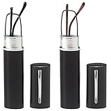 DoubleTake 2 Pairs of Classic Readers in Slim Pen Clip Portable Hard Case Reading Glasses +2.00