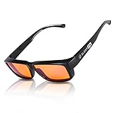 Sleep ZM Fit Over Blue Light Glasses for Computer, TV, Gaming Improve Sleep by Naturally Producing Melatonin for Women + Men