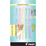 Pilot, FriXion Light Pastel Erasable Highlighters, Chisel Tip, Pack of 5, Pastel Blue, Pink, Yellow, Green & Purple