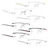 READING GLASSES 7 pack Mix Color Small Lens Rimless Readers