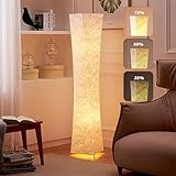 LEONC Design 61'' Creative LED Floor Lamp, Softlighting Minimalist Modern Contemporary with Fabric Shade & 2 Bulbs Floor Lamps for Living Room Bedroom Warm Atmosphere(Tyvek Dupont 10 x 10 x 61 inch)