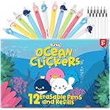 BUNMO Erasable Pens - Multicolor and Cute - Erasable Pens for Smooth Writing & Drawing - Gifts for Teens - 12 Refills Included - 12 Pack