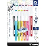 Pilot, FriXion Fineliner Erasable Marker Pens, Fine Point .5 mm, Pack of 10, Assorted Colors