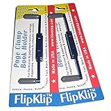 FlipKlip Portable Book Page Holder for Hands Free Reading in Bed, on The Go, on The Treadmill & Exercise Bike - Works on Hardcovers, Paperbacks, Magazines, and Comic, Art, Piano and Recipe Books