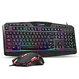 Redragon S101 Gaming Keyboard, M601 Mouse, RGB Backlit Gaming Keyboard, Programmable Backlit Mouse, Value Combo Set [New Version]