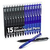 Erasable Gel Pens, 15 Pack Retractable Erasable Pens Clicker, Fine Point, Make Mistakes Disappear, 8 Black 7 Blue Inks for Writing Planner and Crossword Puzzles…