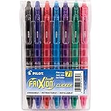 Pilot FriXion Erasable Gel Pens, Fine Point 0.7 mm Erasable Pens, Pack of 7 Assorted Colors