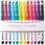 Pilot Frixion Colors Erasable Marker - 12 Color set /Value set Which Attached the Eraser Only for Friction