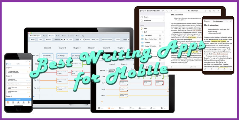 Featured image that says best writing apps for mobile
