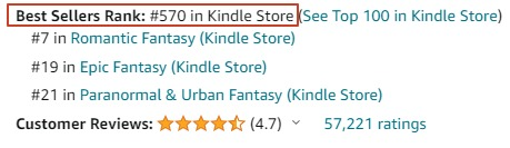 bestseller rank on amazon