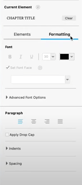 formatting in kindle create